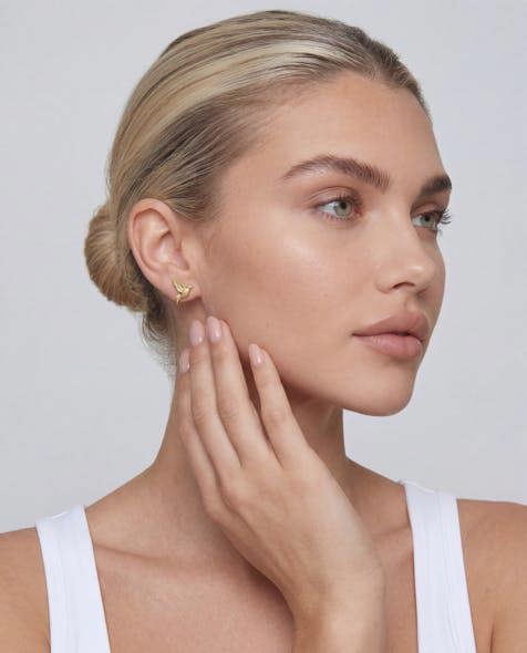 Elk & Bloom Dainty 14K Gold Love Birds Stud Earrings