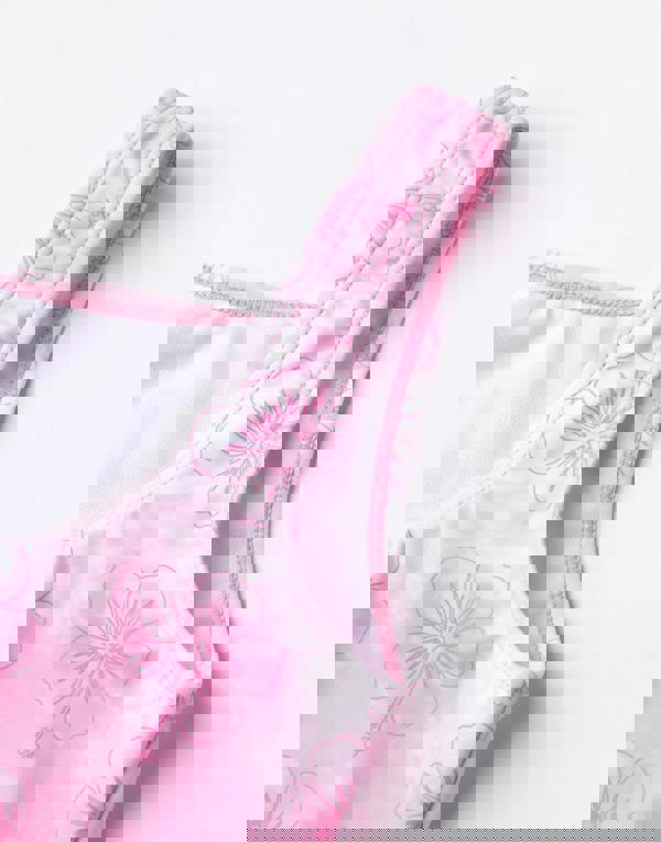 Disney Lilo & Stitch Girls Pink Angel 1 Piece Swimming Costume