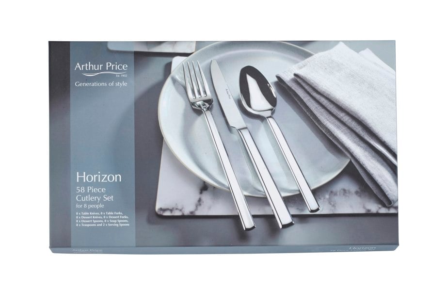 Arthur Price Horizon Stainless Steel 58 Piece 8 Person Boxed Cutlery Set
