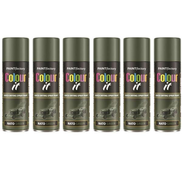 Paint Factory 6X  Nato Green Matt Spray Paint 250ml