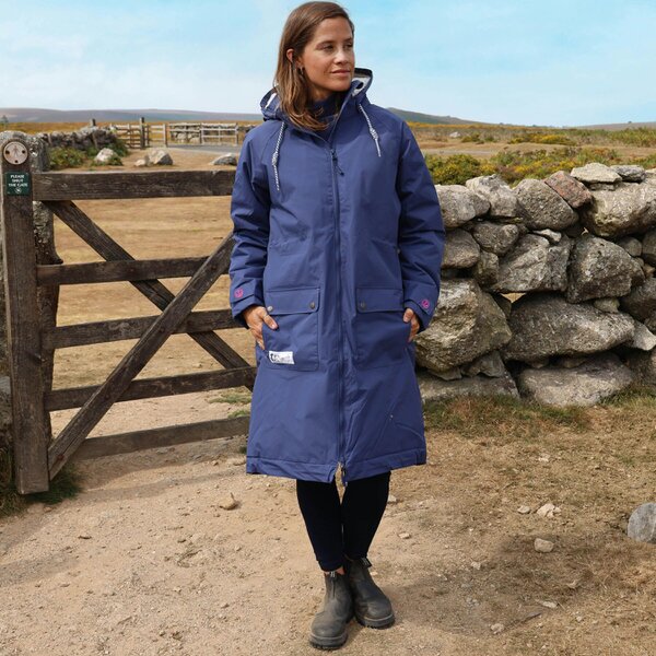 Lazy Jacks LJ159 - Ladies Long Snug Lined Coat - Twilight