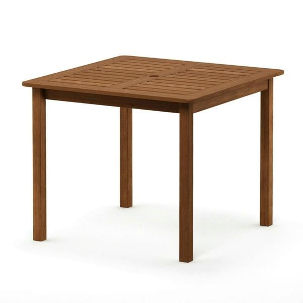 WALPLUS Tioman Hardwood Bermuda Square Table in Teak Oil, Natural | Stylish Table for Home Use with Practical and Modern Design