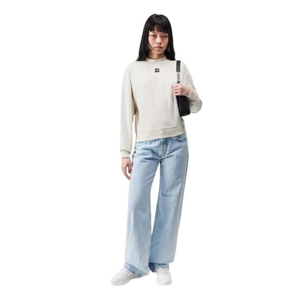 Hugo Womens/Ladies Logo Hoodie - Off White - 