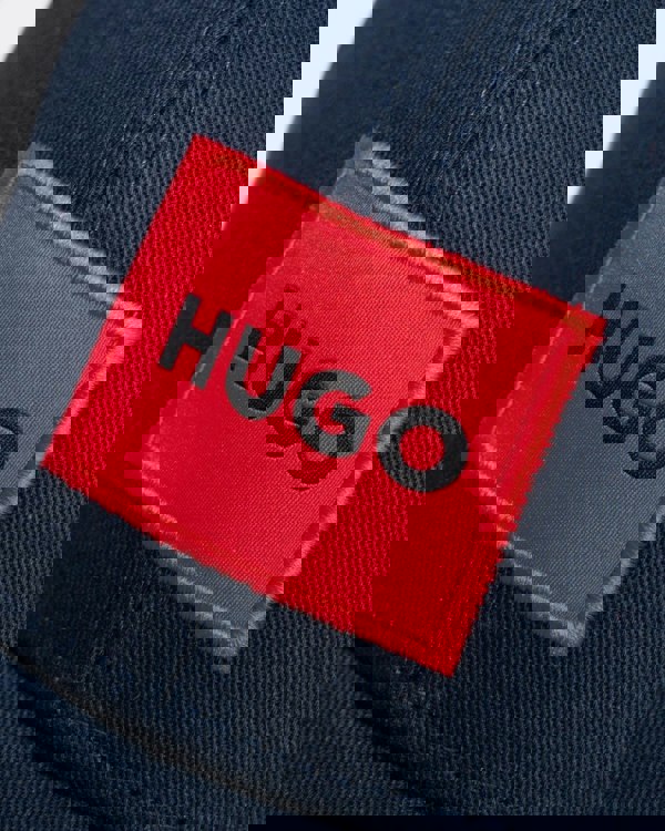 HUGO Men-X 581-RL Mens Cotton-Twill Cap With Red Logo Label - Dark Blue 405