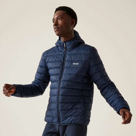 Regatta Mens Marizion Baffled Hooded Padded Jacket - Navy/Olympic Blue