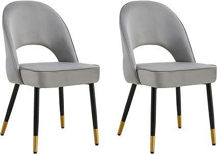 HYGRAD BUILT TO SURVIVE Padded Velvet Dining Chairs with Black Legs – Set of 2 | HYGRAD®