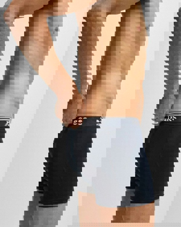 BOSS Orange Power Three Pack Mens Stretch Cotton Boxer Briefs With Logos NOS - Open Blue 480