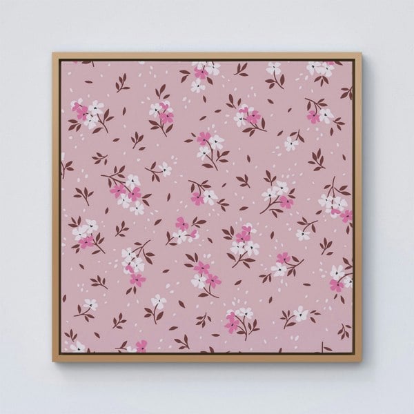 Warren Reed Pretty Pink Flower Pattern Framed Canvas