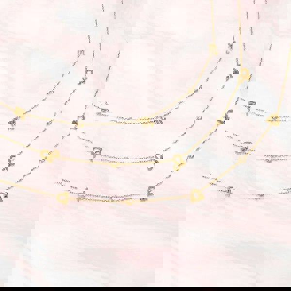 Say It With Leo Necklace with CZ Stones - Yellow Gold Plated