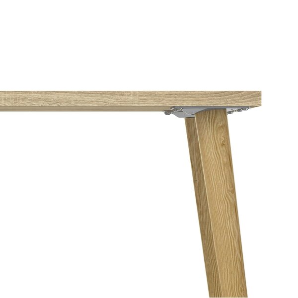 Wyld Haus Sapporo White and Natural Oak Desk 2 Drawer and Shelves