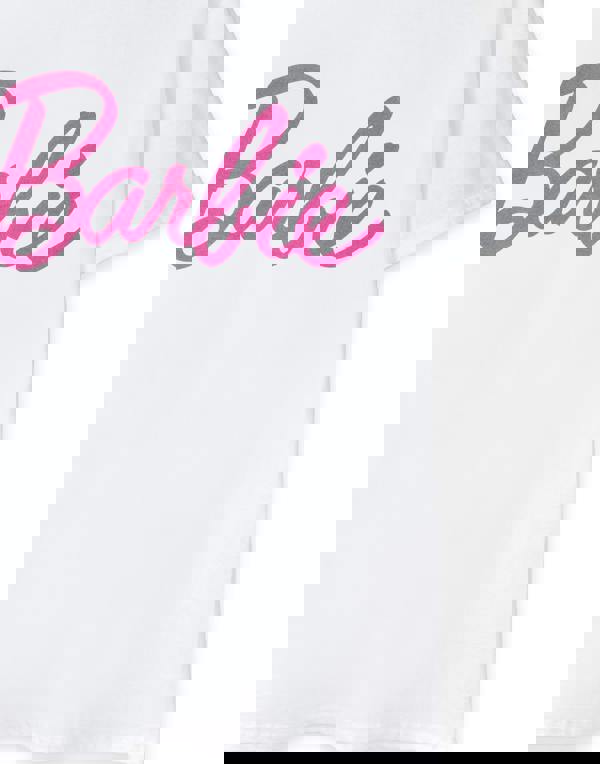 Barbie Womens White Classic Logo Short Sleeved T-Shirt