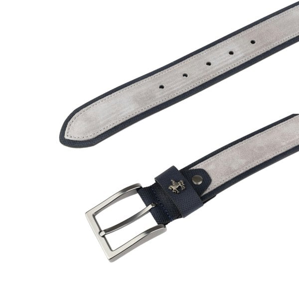 Embassy London Victor - Navy Suede & Light Grey - Men's Italian leather belt