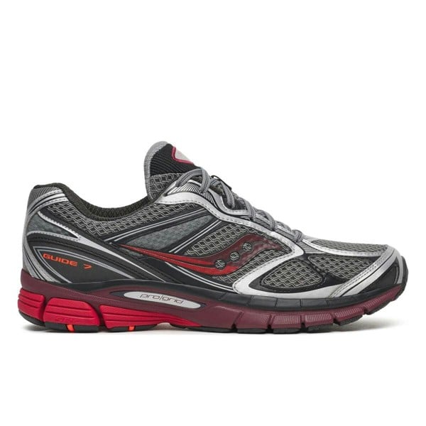 Saucony Progrid Guide 7 Trainers - Silver/Maroon