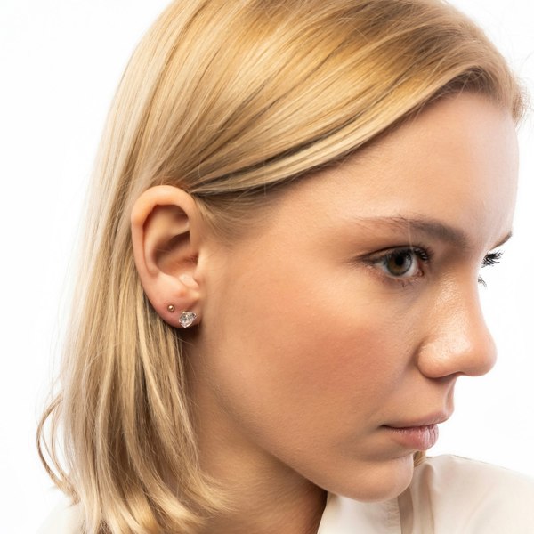 Spero London 9ct Solid Gold Sphere Stud Earring