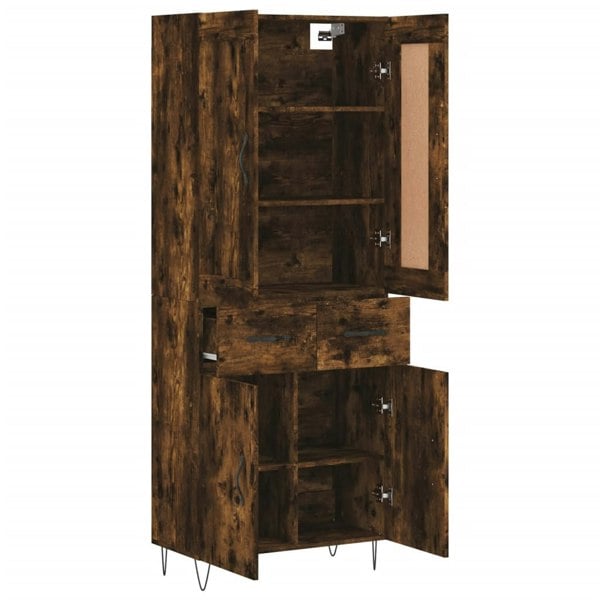 Berkfield Highboard Smoked Oak 69.5x34x180 cm Engineered Wood