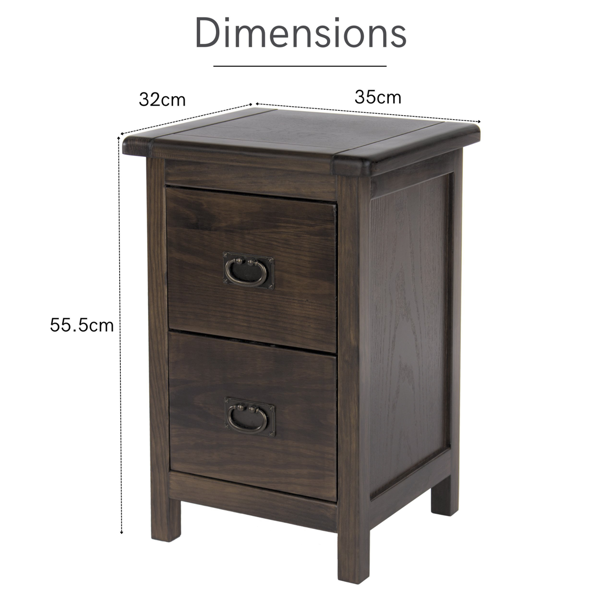 Core Products Boston 2 Drawer Petite Bedside Cabinet