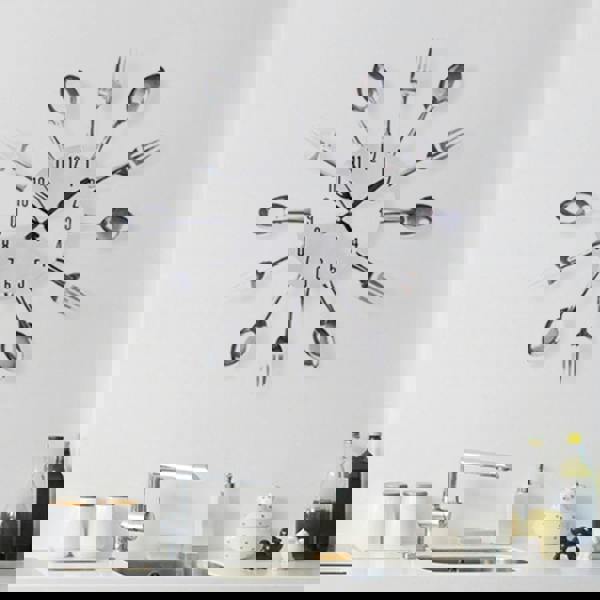 WALPLUS WC2045CU - Silver Cutlery Clock