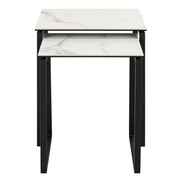 Wyld Haus Durban Square White Ceramic Nesting Coffee Table Set
