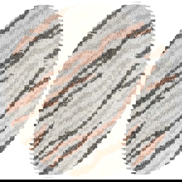 Moodi Shaggy Cream/Brown, abstract design, underfloor heating | THE RUGS