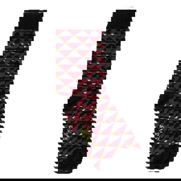 Embassy London Toeblerone - Bordeaux - Women's cotton crew socks UK 3 to 7 in burgundy