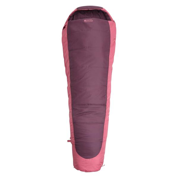 Mountain Warehouse Unisex Adult Right Zip Microlite 500 Midseason Mummy Sleeping Bag - Burgundy - 