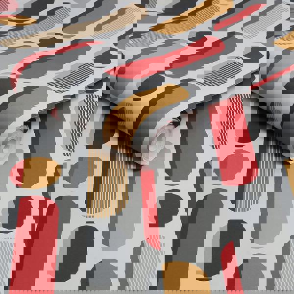 Envy Morse Wallpaper - Saffron and Cherry - 10m