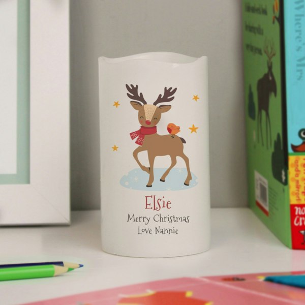 Personalised Memento Company Personalised Christmas Reindeer LED Candle