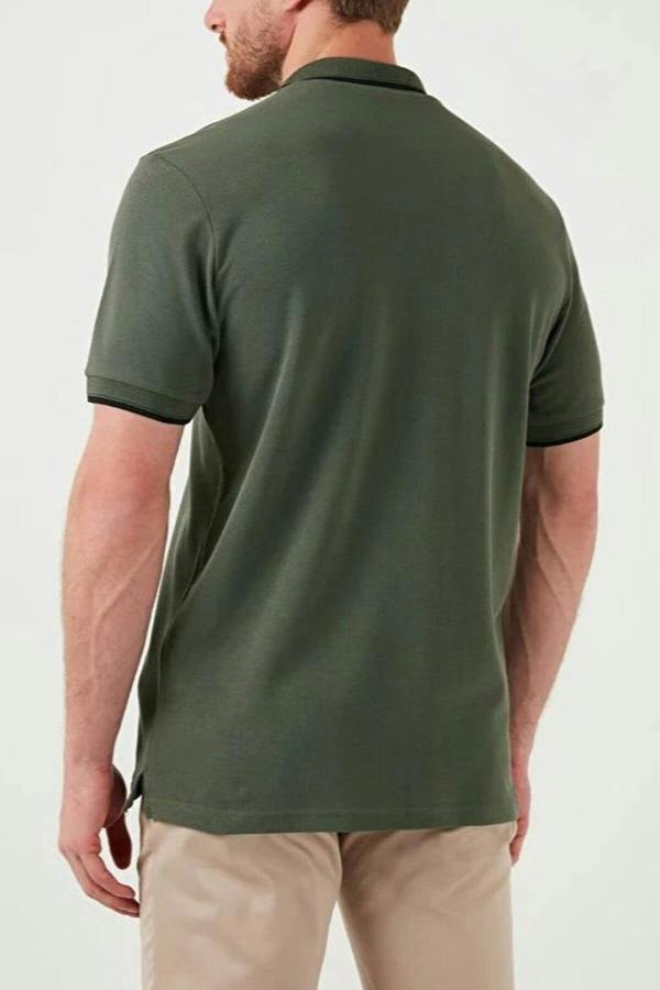 WOVCOR 100% Cotton Button-Down Regular Polo Collar Men's T-Shirt