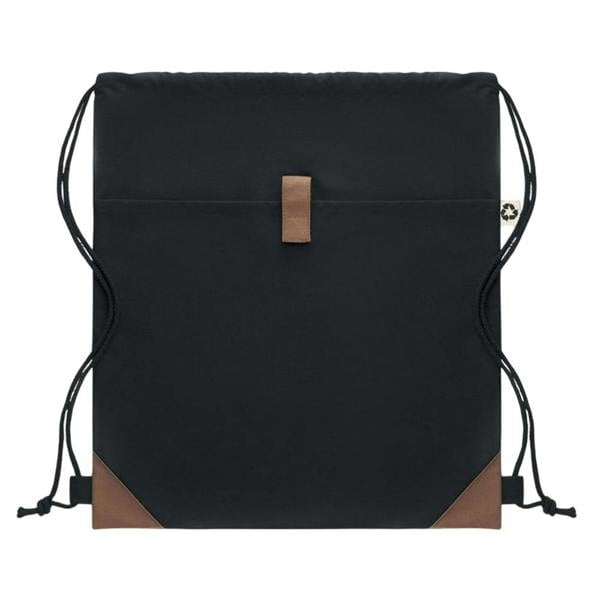 MidOcean Panda Recycled Cotton Drawstring Bag - Black - 