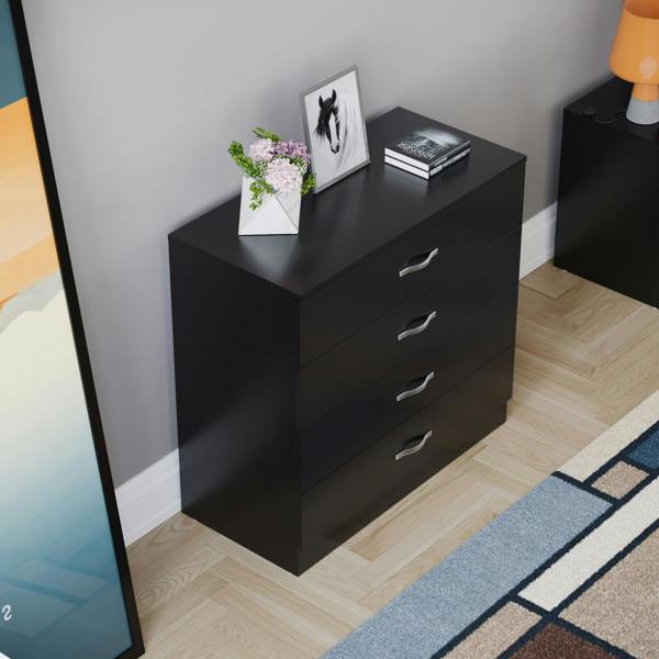 Vida Designs Riano 4 Drawer Chest, Black