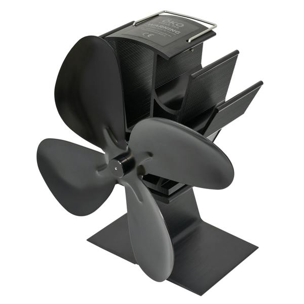OKO Premium Heat Powered Stove Fan in Black