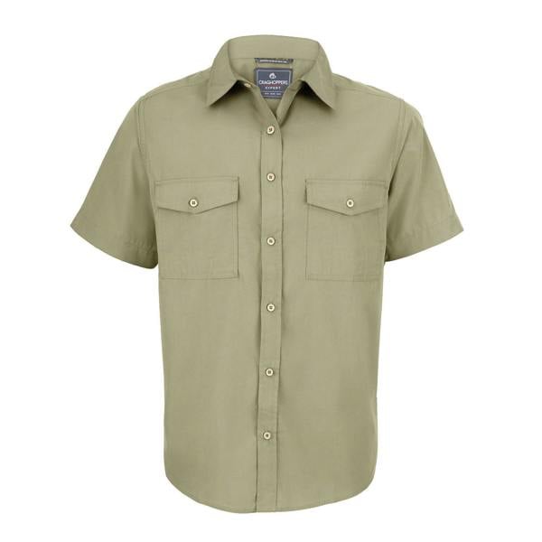 Craghoppers Mens Expert Kiwi Short-Sleeved Shirt - Pebble Brown