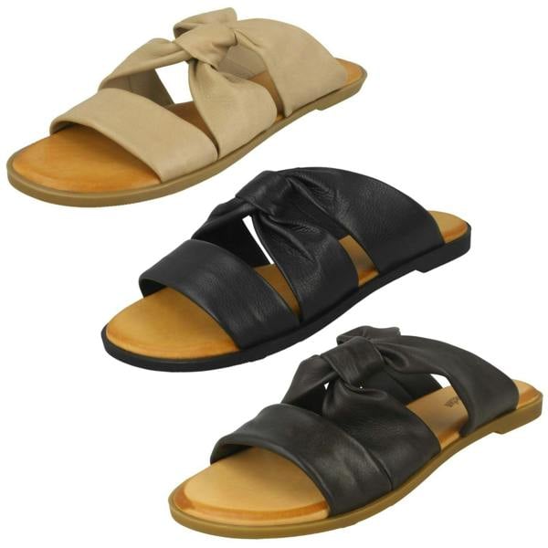 Leather Collection Ladies Leather Collection Strappy Mules F00197