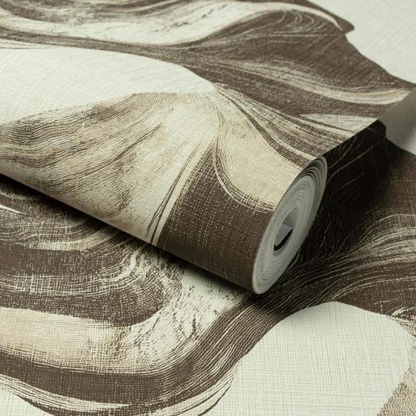 Grandeco Bayda Geo Paint Effect Textured Wallpaper, Brown