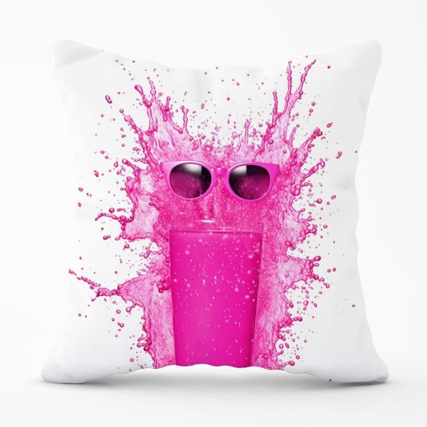 Warren Reed Pink Splashart Glass Cushions