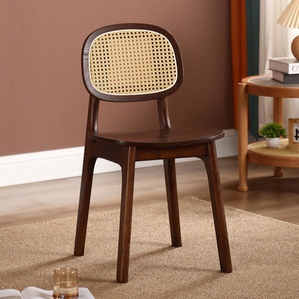 Nicole Rattan Dining Chair, Solid Wood-Rit Concept-Rit Concept