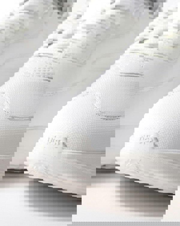 HUGO Leon Mens Logo-counter trainers with canvas-effect fabric - Open White 116