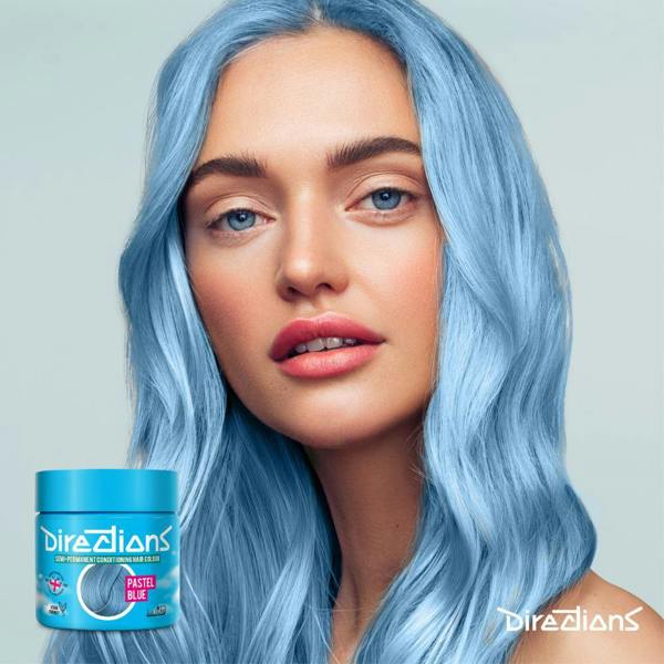 Directions 4 x La Riche Directions Semi-Permanent Hair Color 100ml Tubs - Pastel Blue
