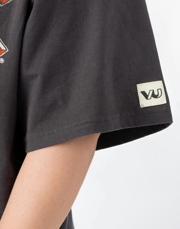 AC/DC Womens Grey Logo Oversized Short Sleeved T-Shirt