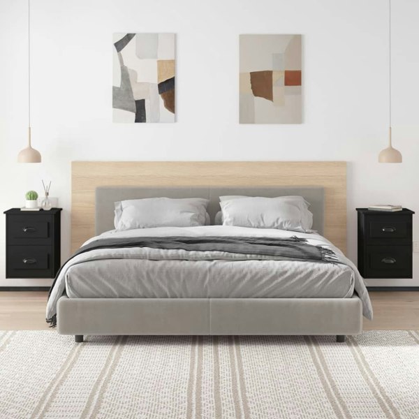 Berkfield Wall-mounted Bedside Cabinets 2 pcs Black 41.5x36x53cm