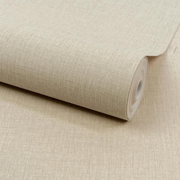 Grandeco Boutique Trente Linen Effect Luxury Weight Embossed Wallpaper, Natural Linen