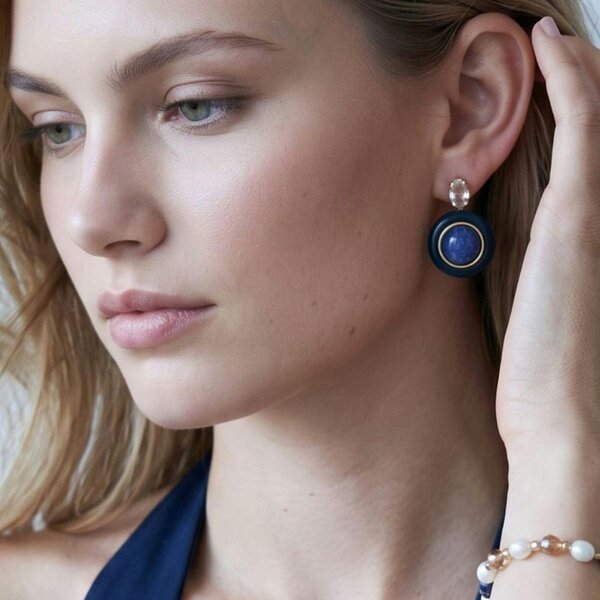 Uchi & Soto Enso Lapis Lazuli Round Stud Earrings