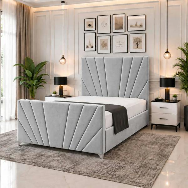 Paradise Beds Novelle Upholstered Bed Frame with Matching Headboard and Footboard