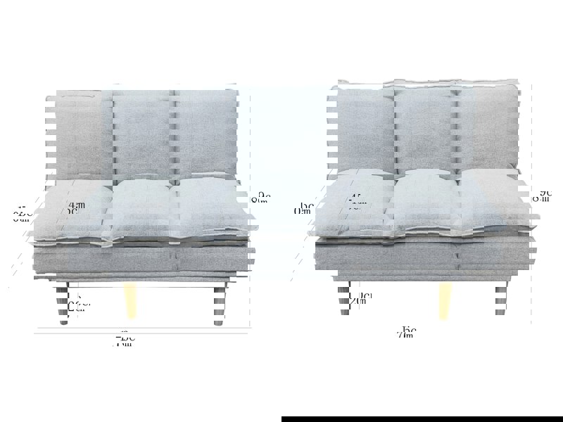 DS Living The Amalfi 3 Seater Sofa in Grey or Sky Blue