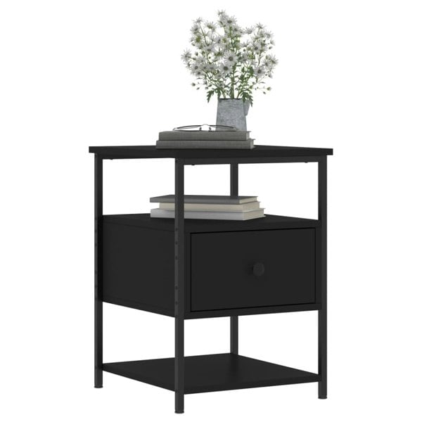 Berkfield Bedside Cabinets 2 pcs Black 40x42x56 cm Engineered Wood