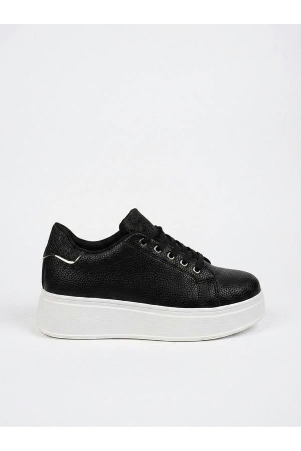 Sophie Womens Classic Platform Trainers - Black