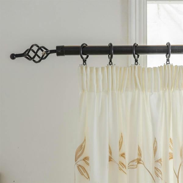 Luxury Living Leaf Embroidered Tulle Voile Curtains Pencil Pleat