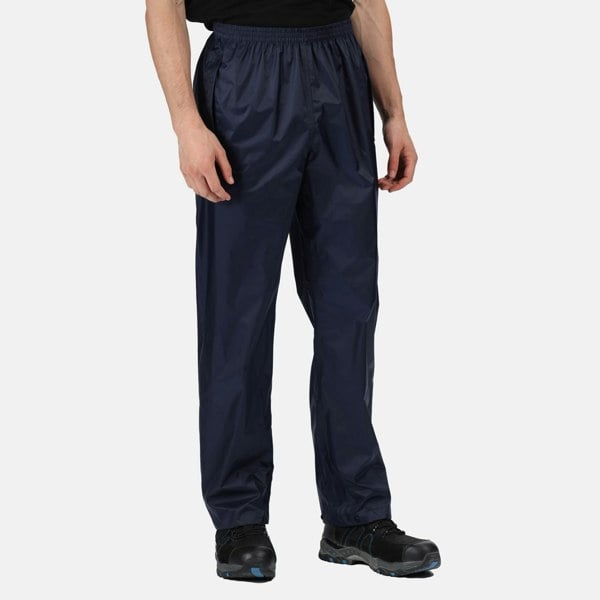 Regatta Pro Mens Packaway Waterproof Breathable Overtrousers - Navy