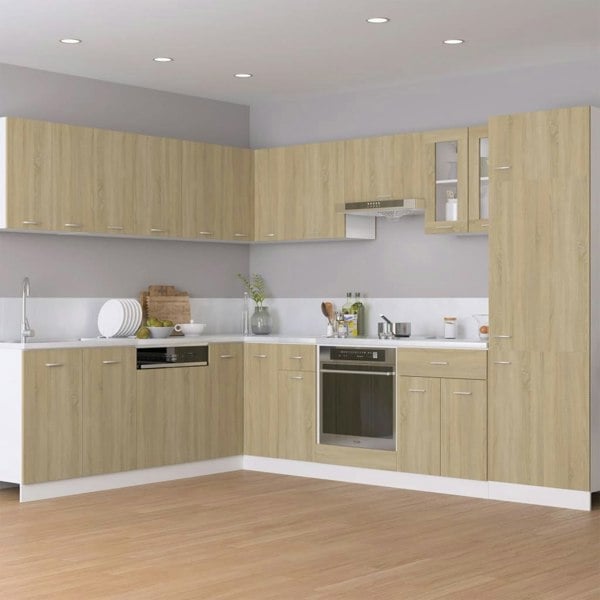 Berkfield Hanging Glass Cabinet Sonoma Oak  60x31x60 cm Engineered Wood