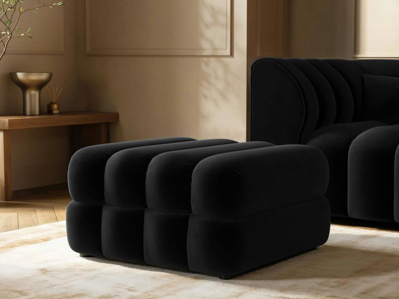 Halle Storage Footstool - Black